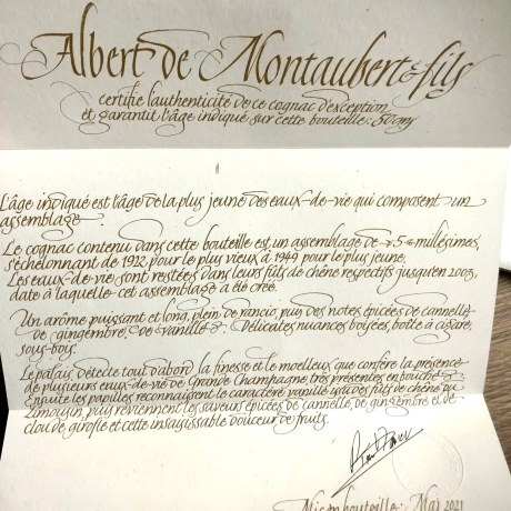 Cognac Albert de Montaubert XO Gold 50 năm